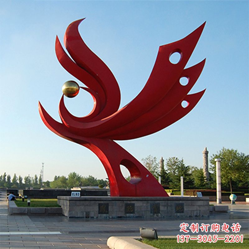 贵州精美凤凰雕塑点缀公园园林景观