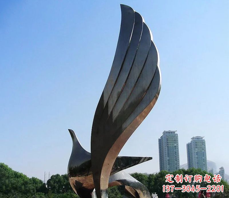 贵州不锈钢翅膀雕塑象征着自由的美