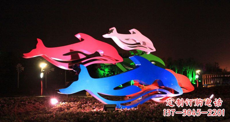 贵州抽象海豚公园不锈钢雕塑