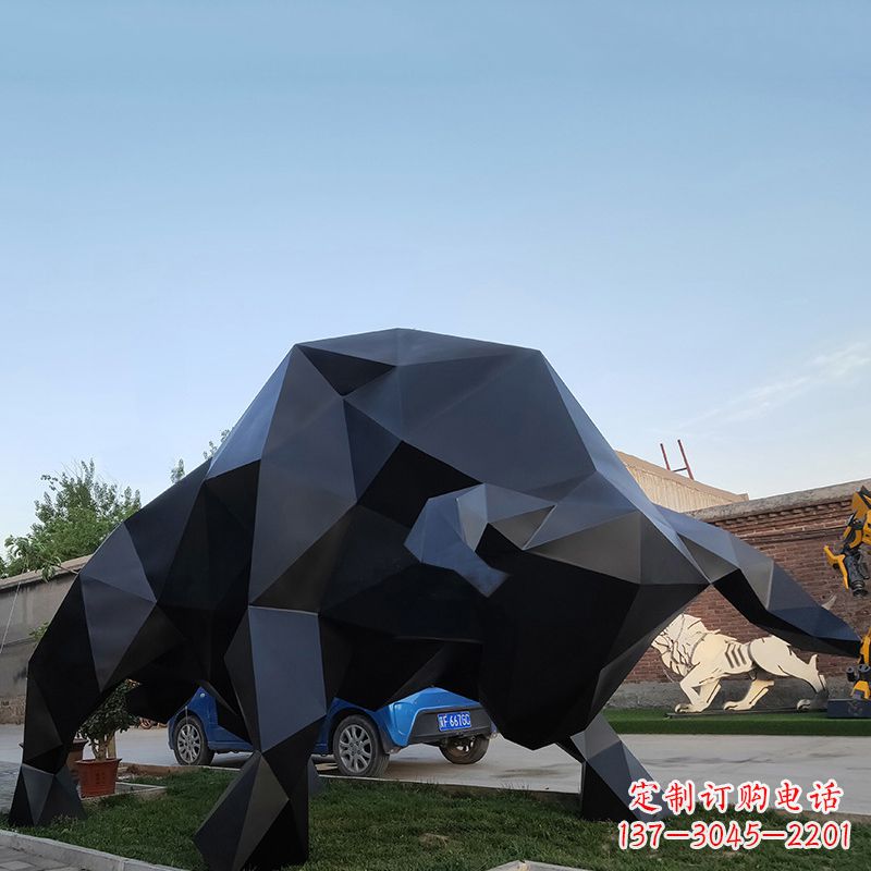 贵州华尔街牛大型玻璃钢动物雕塑