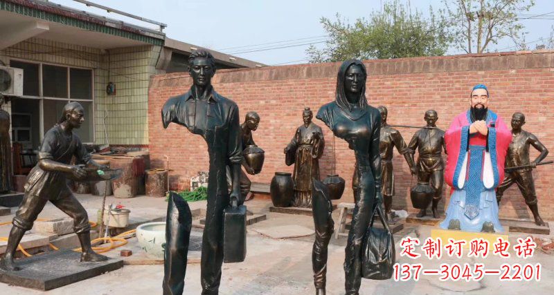 贵州抽象男人女人铜雕
