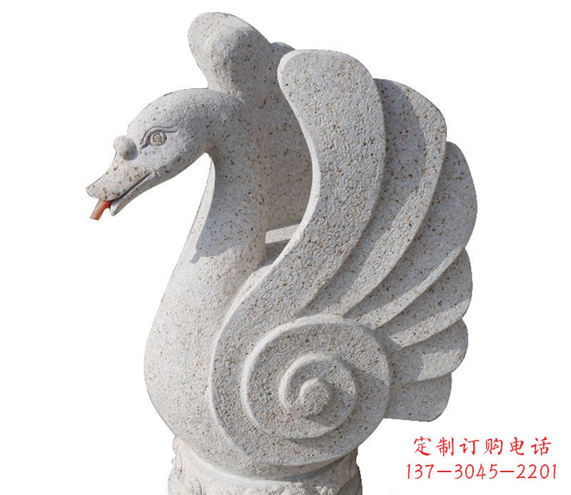 贵州抽象喷水天鹅石雕 (2)