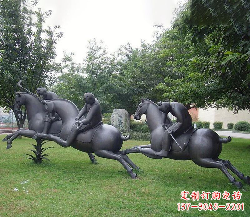 贵州抽象人物骑马铜雕