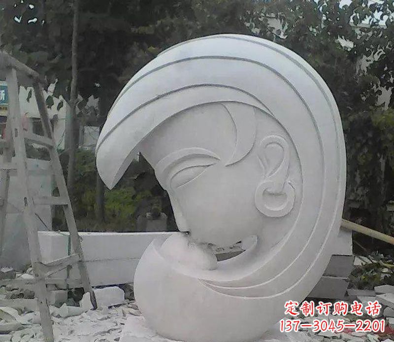 贵州抽象人物头像石雕