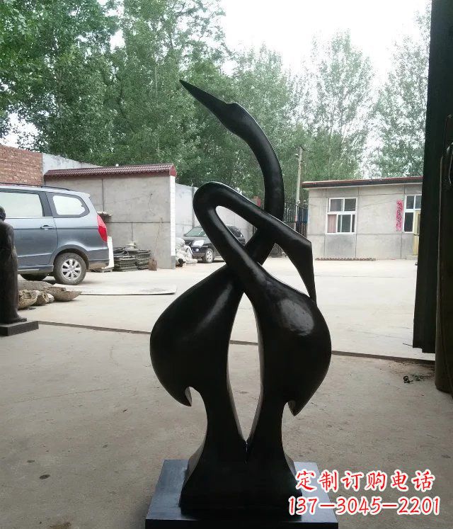 贵州抽象天鹅景观动物铜雕