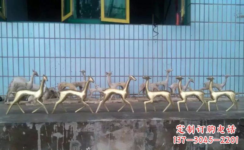 贵州抽象小鹿公园动物铜雕