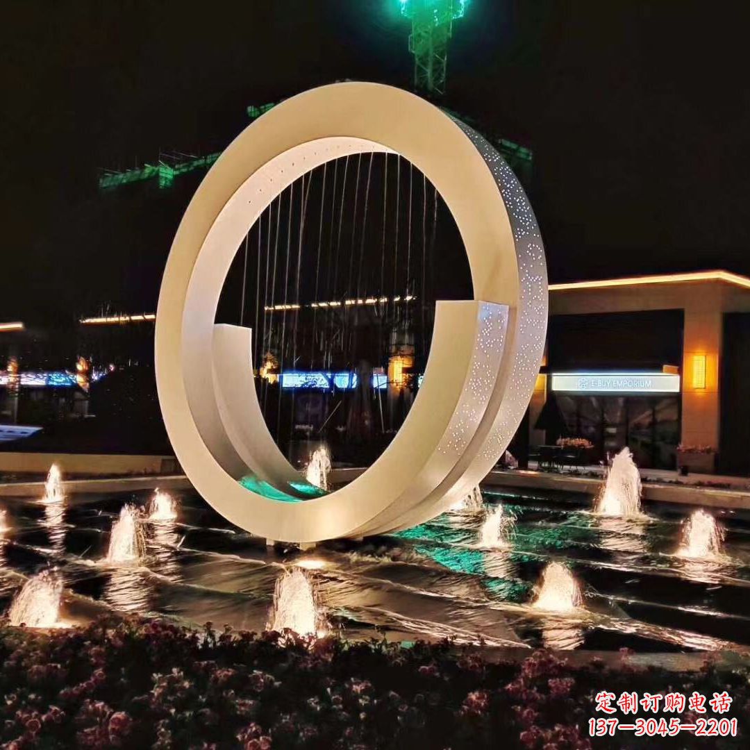 贵州环状喷泉雕塑灯光点亮美丽