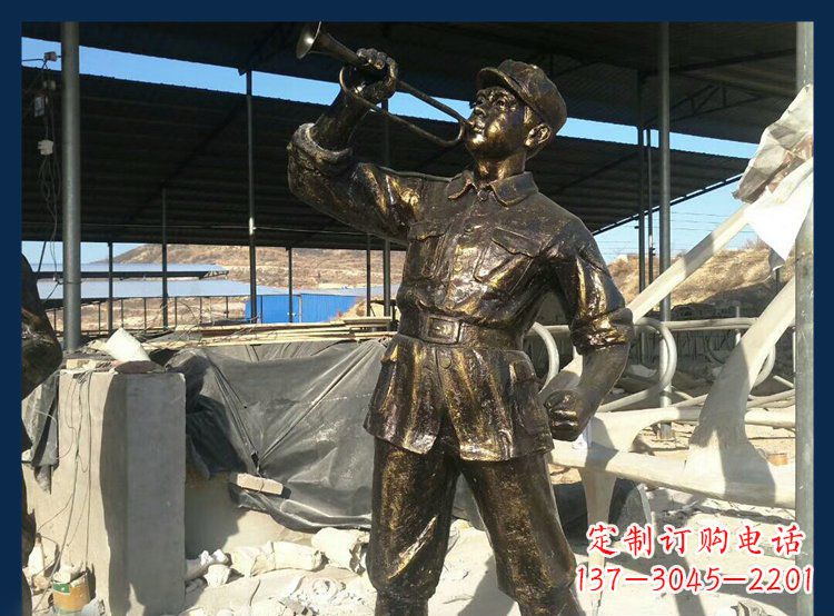 贵州冲锋号雕塑永远记住八路军
