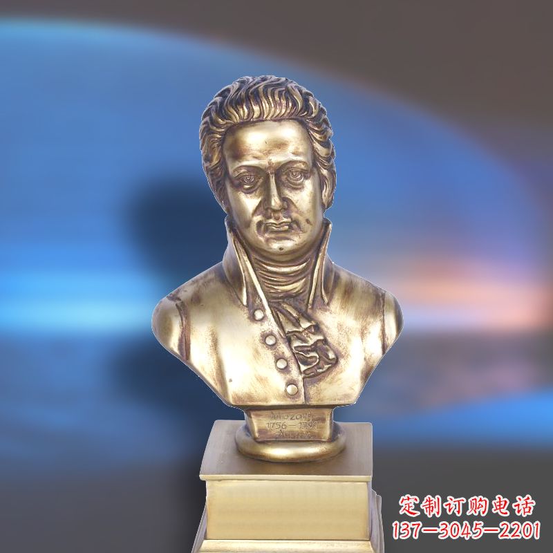 贵州纯铜莫扎特头像雕塑