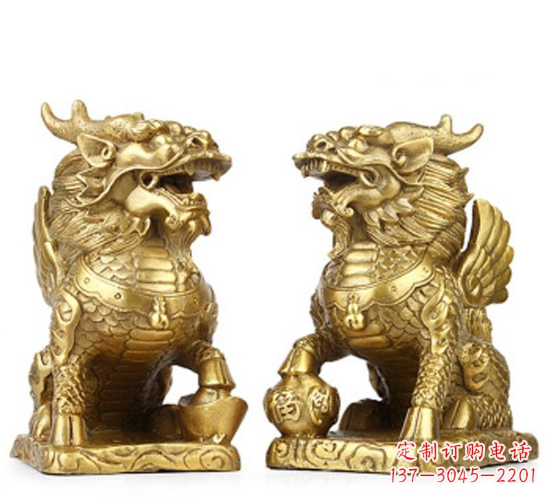 贵州纯铜麒麟雕塑