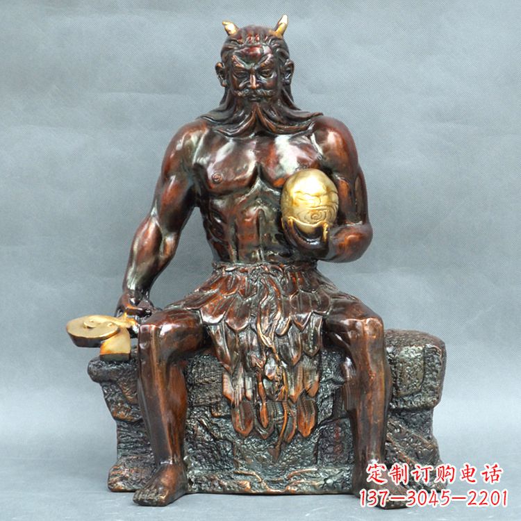 贵州神农大帝坐姿雕塑像