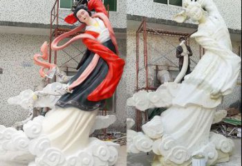 贵州神话中的嫦娥玻璃钢彩绘雕塑