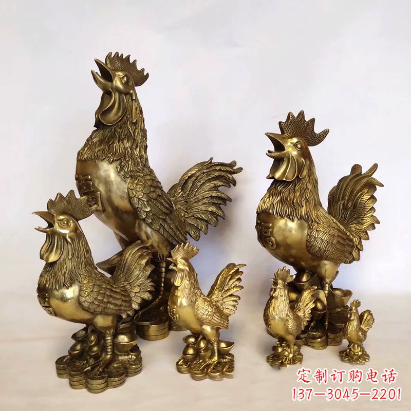 贵州鸡雕塑纯铜打造的精美艺术品