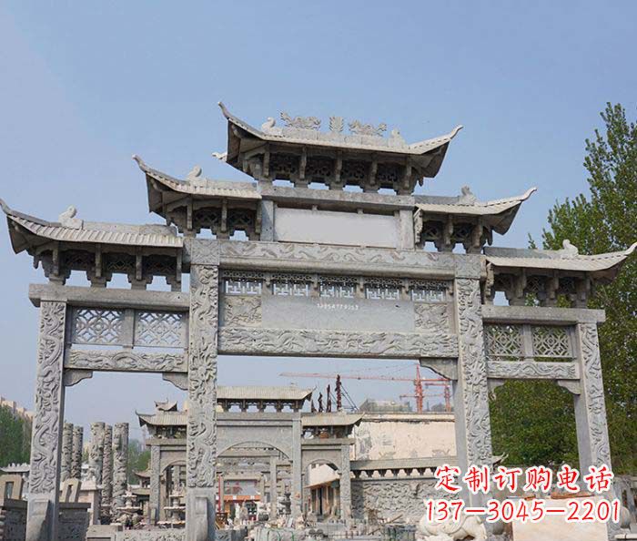贵州大理石牌坊雕塑传承中国古典文化
