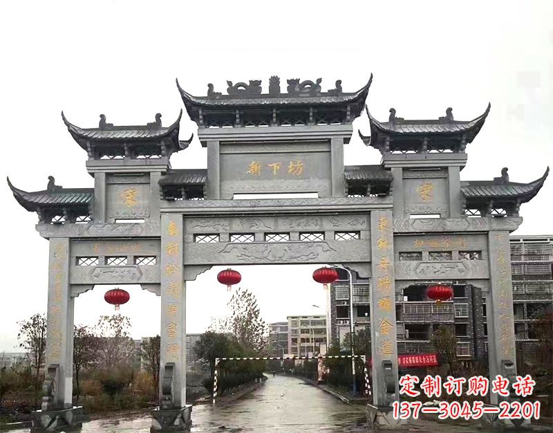 贵州村庄石牌坊雕刻传统工艺的精美瑰宝