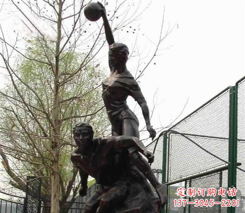 贵州打篮球的运动员铜雕