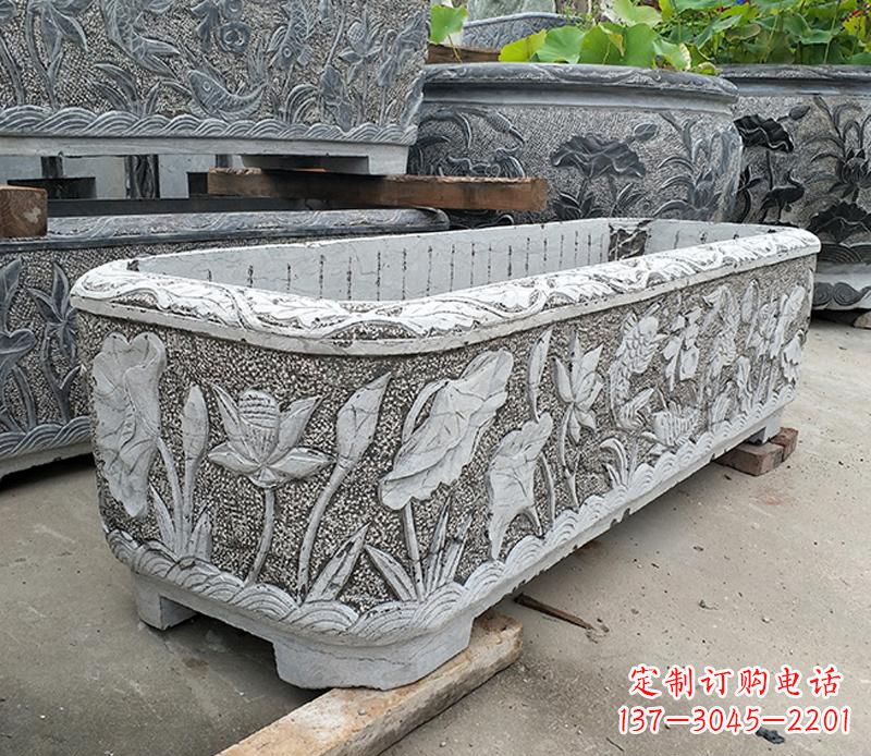贵州大理石菊花水缸雕塑