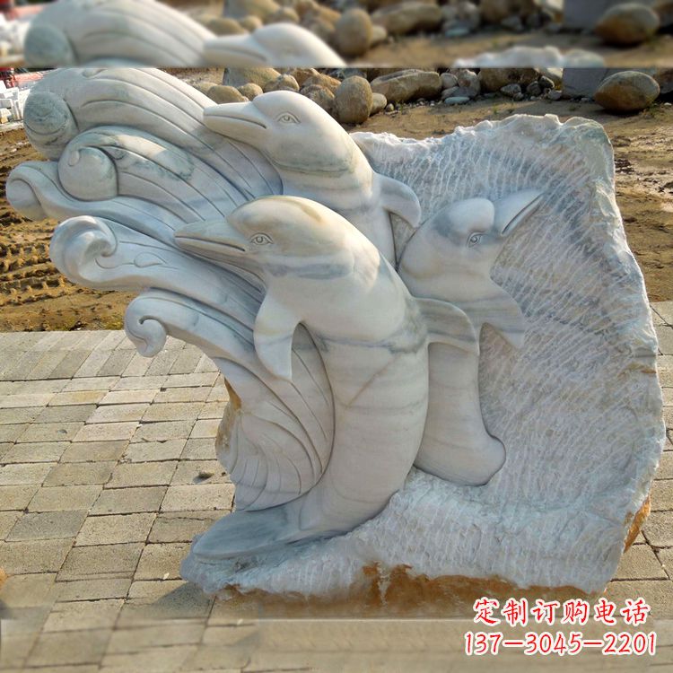 贵州海豚雕塑以大理石精美绝伦