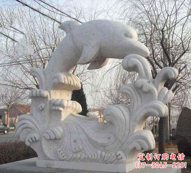 贵州海豚浪花大理石雕塑