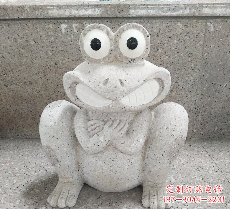 贵州大理石公园精美青蛙雕塑