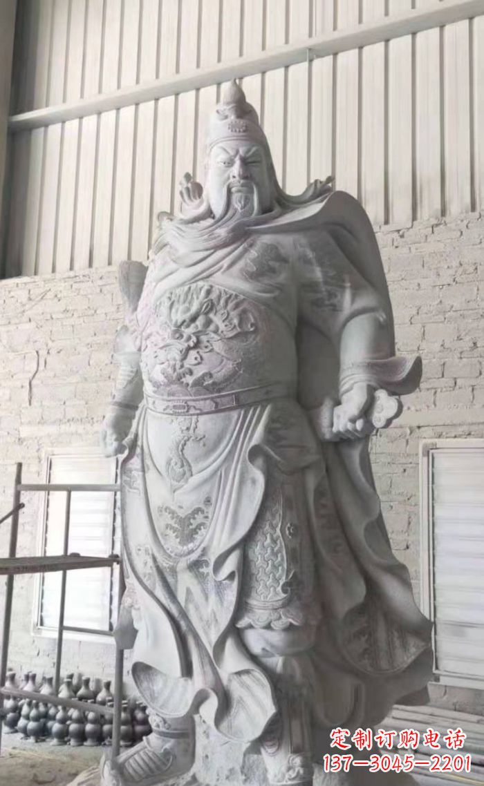 贵州大理石关公雕塑,精美绝伦