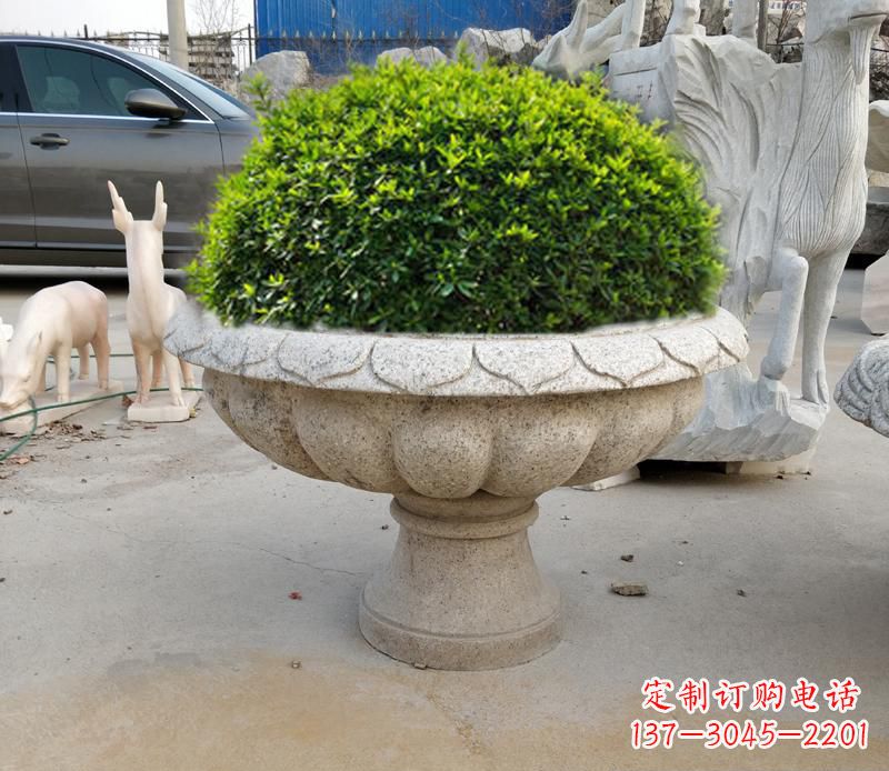 贵州优雅大理石花盆雕塑