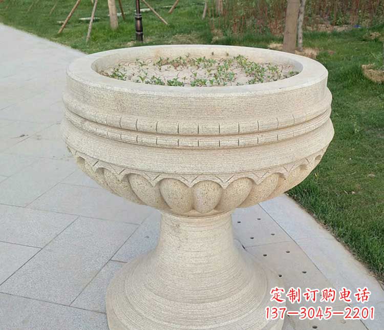 贵州大理石花盆石雕