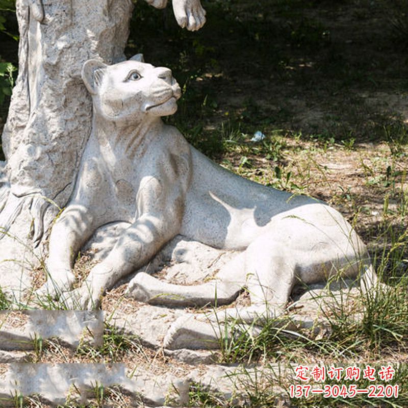 贵州风采灵动的大理石金钱豹雕塑