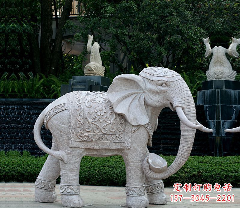贵州以大理石为材料的完美大象雕塑