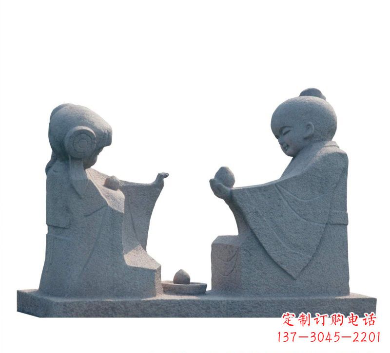贵州传统风情——大理石孔融让梨雕塑