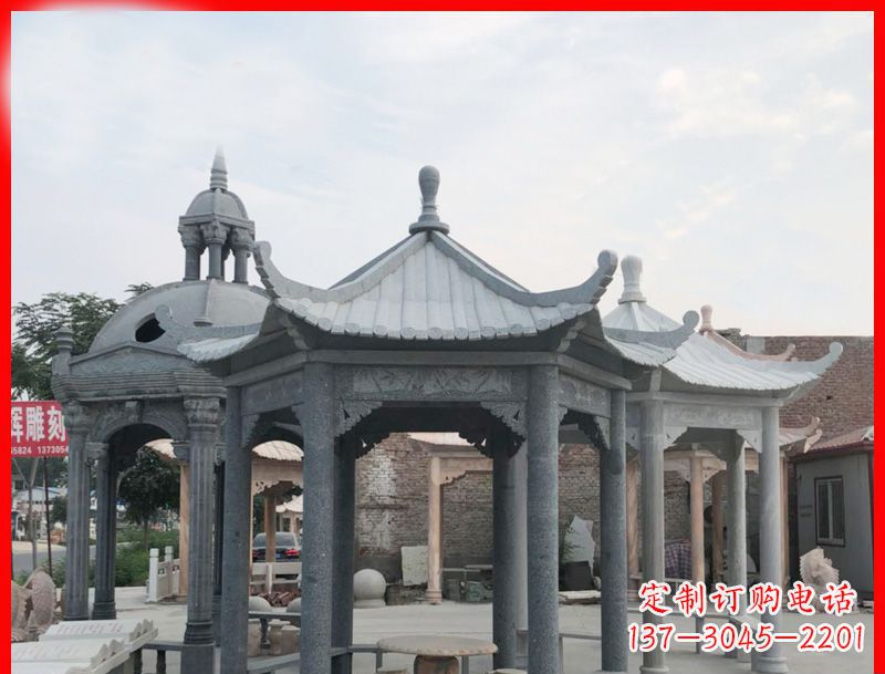 贵州六角凉亭石雕