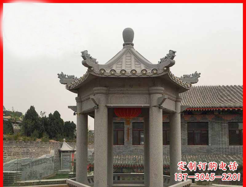 贵州大理石六角凉亭石雕