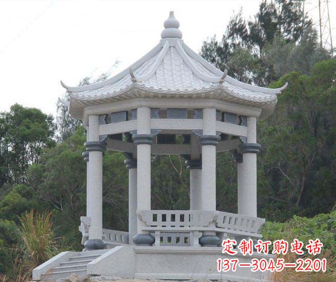 贵州大理石六角石雕凉亭营造舒适环境的完美体现