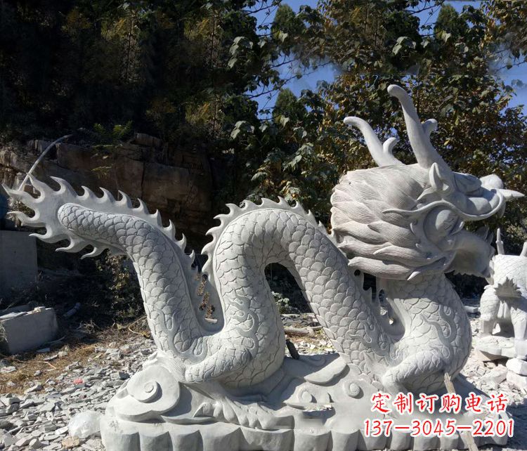 贵州精美大理石龙雕塑
