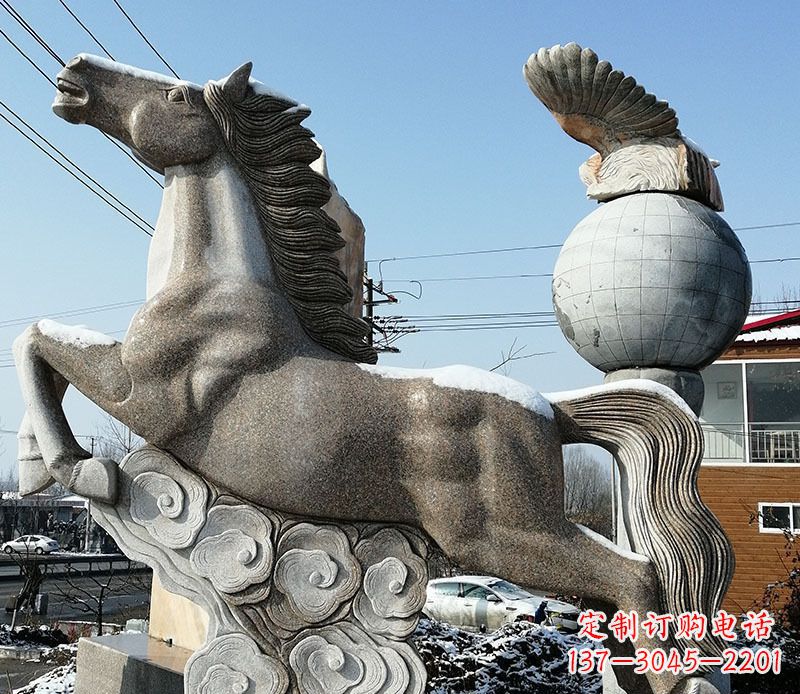 贵州大理石马踏祥云石雕