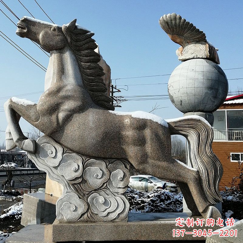 贵州大理石马踏祥云雕塑