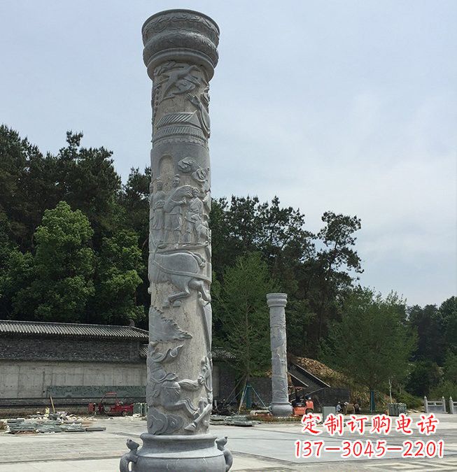 贵州大理石龙柱雕塑
