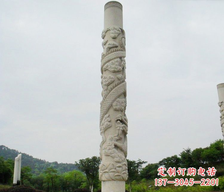 贵州大理石盘龙柱雕塑