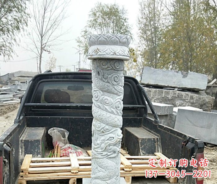 贵州大理石龙柱雕塑