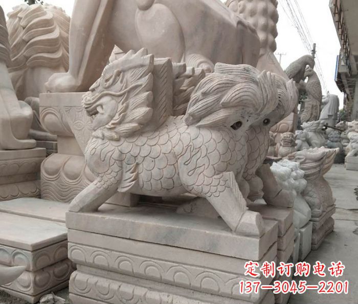 贵州大理石麒麟古代神兽石雕