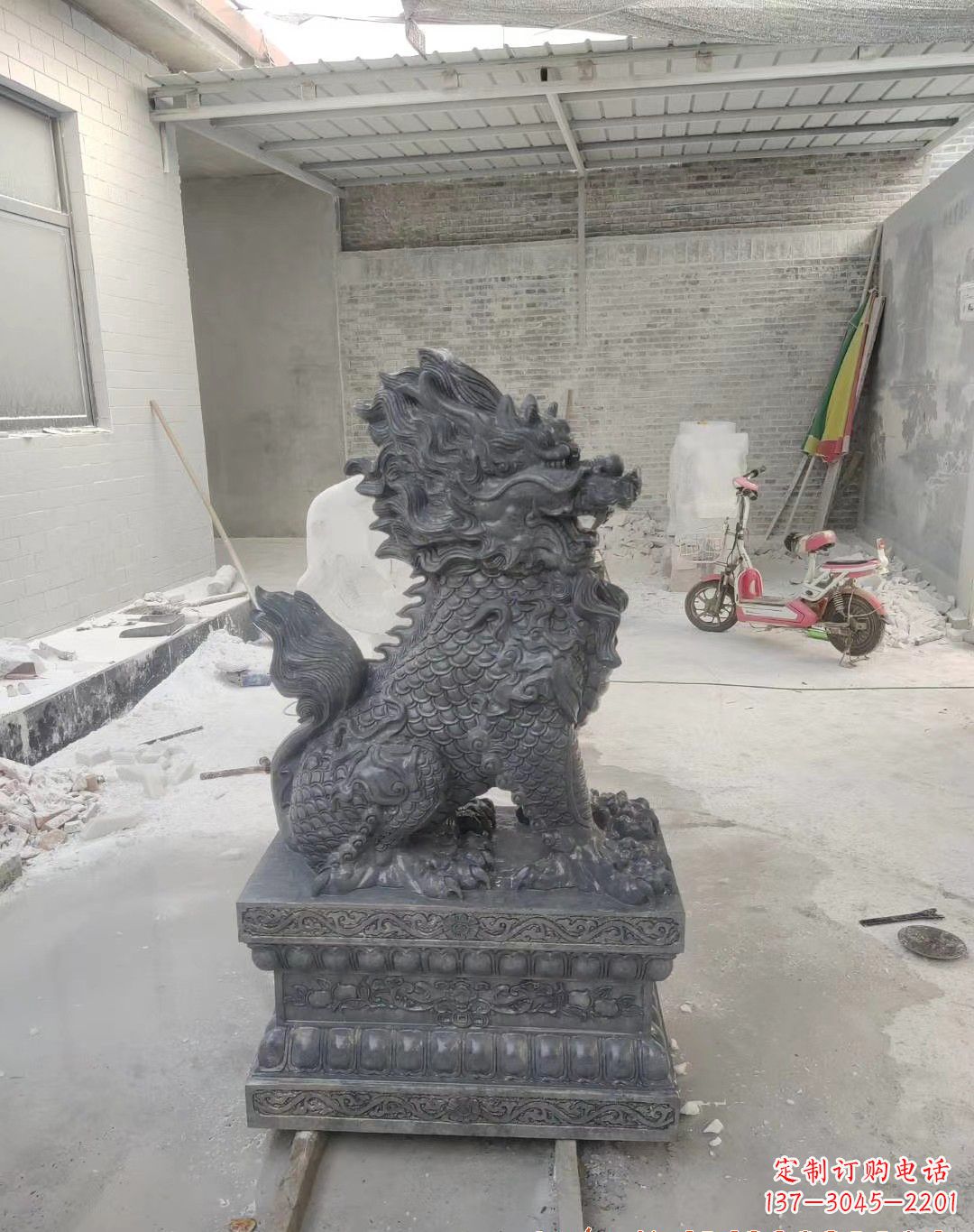 贵州传世工艺大理石麒麟雕塑