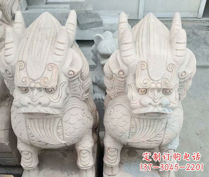贵州品质卓越的大理石麒麟古兽雕塑