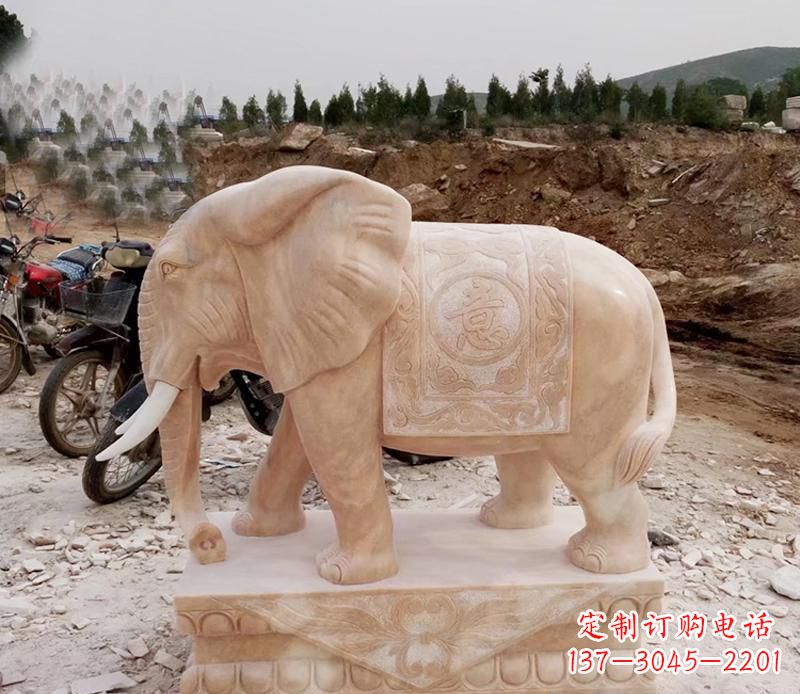 贵州优雅大象大理石雕塑