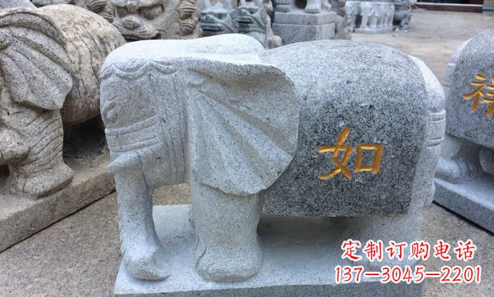 贵州精美大理石石象雕塑