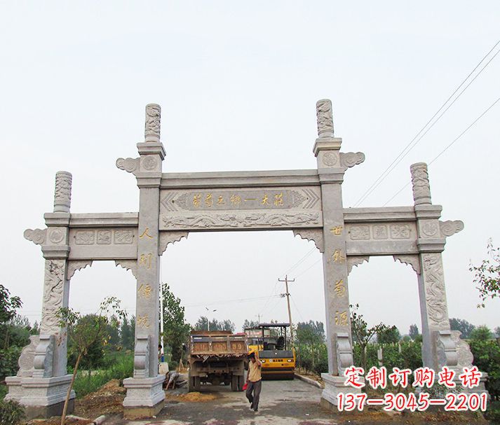 贵州大理石牌坊石雕,艺术精髓永不凋零