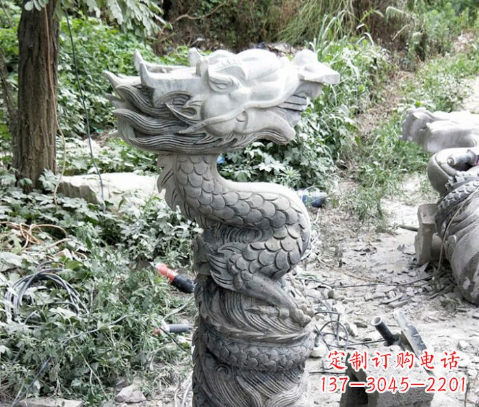 贵州精美大理石生肖龙雕塑
