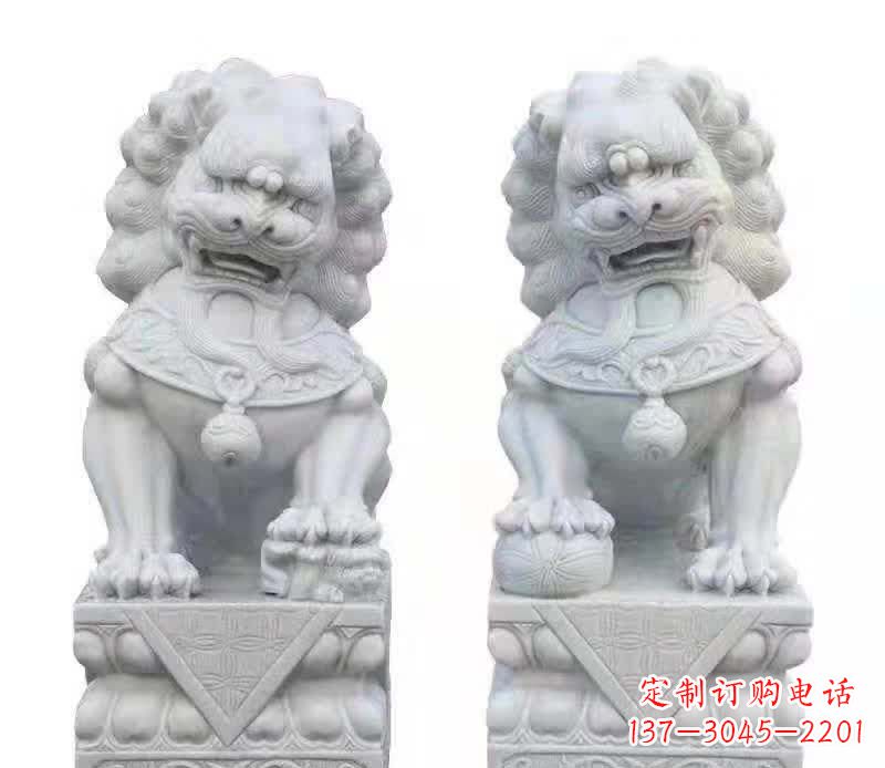 贵州大理石狮子雕塑震撼视觉、传承文化