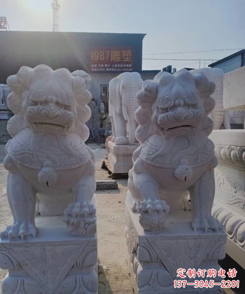 贵州大理石狮子雕塑,象征威严