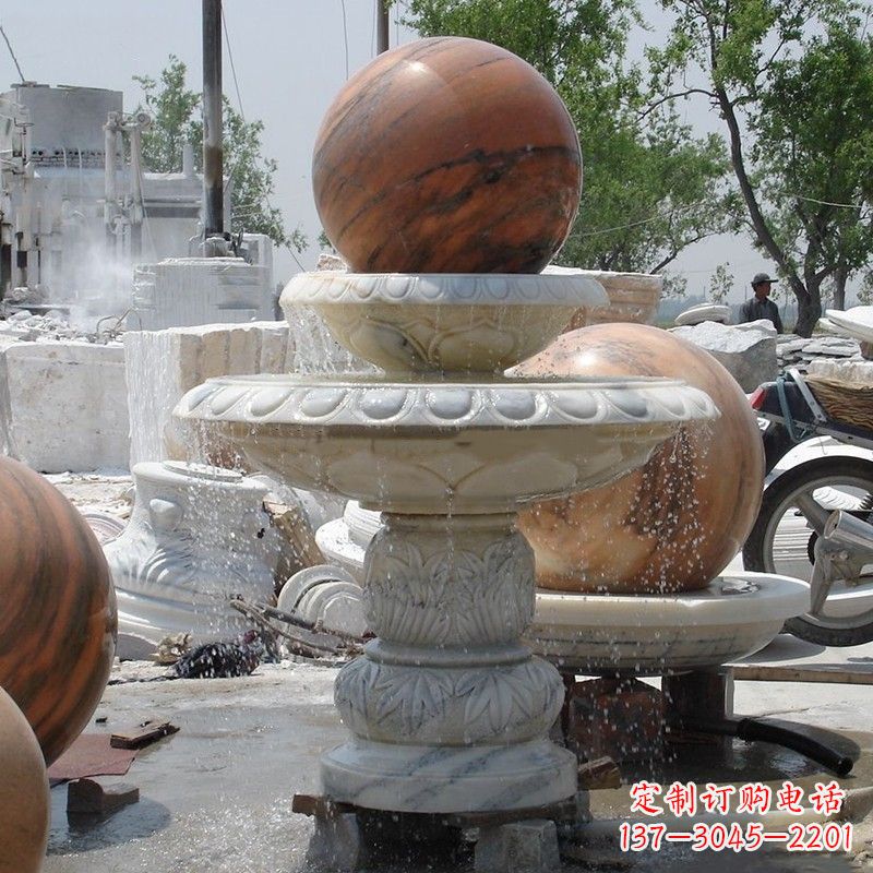 贵州大理石石雕风水球精美绝伦的雕塑艺术