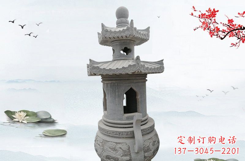 贵州精美工艺石香炉雕塑
